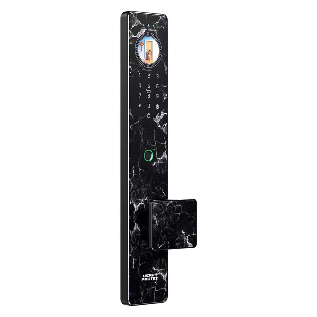 Cerradura inteligente con IA H13 - vista frontal acabado marmolizado