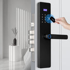 Cerradura inteligente de embutir reforzada H9 - instalada en puerta